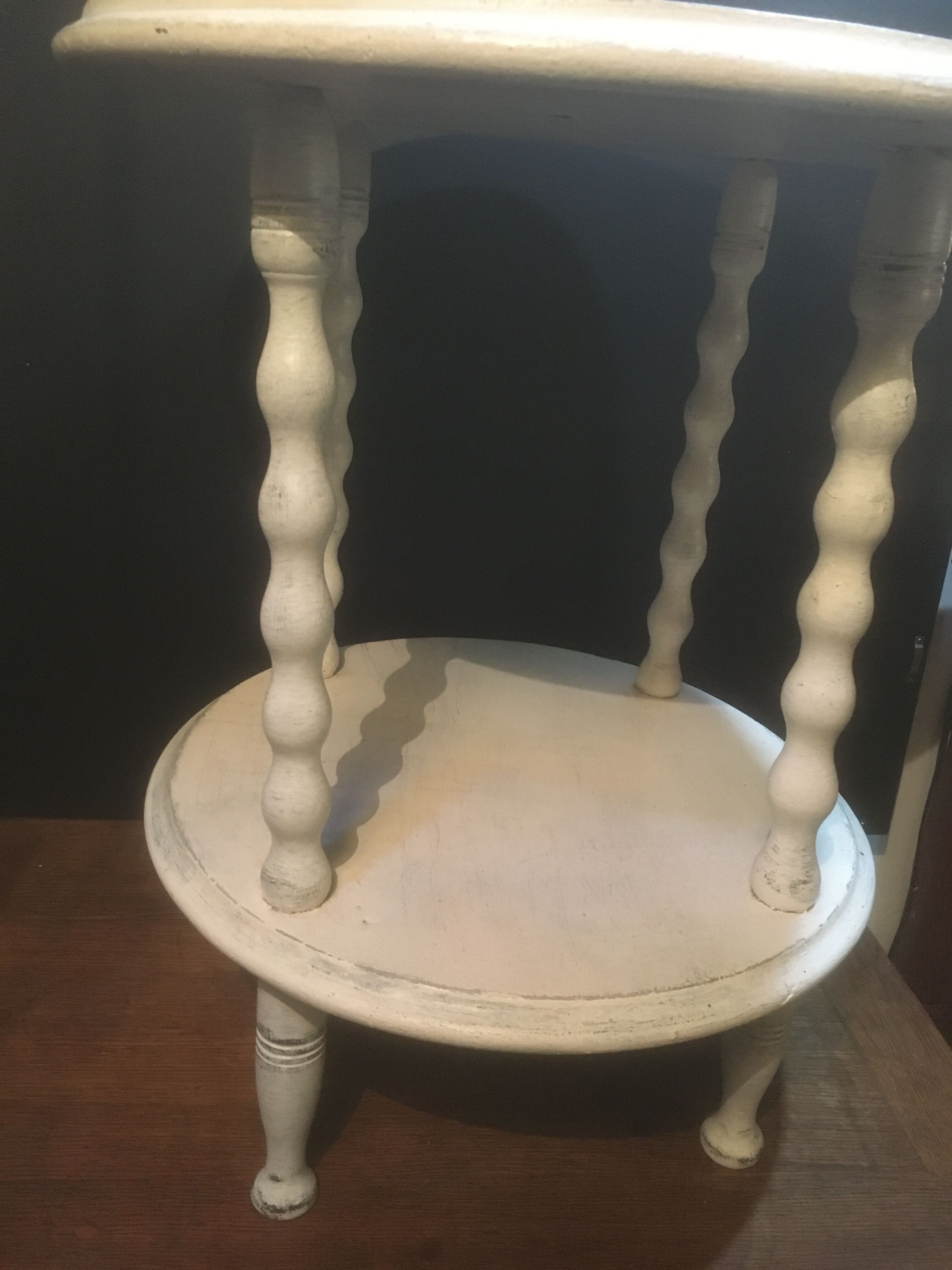 Sofa end or patinated white saddle