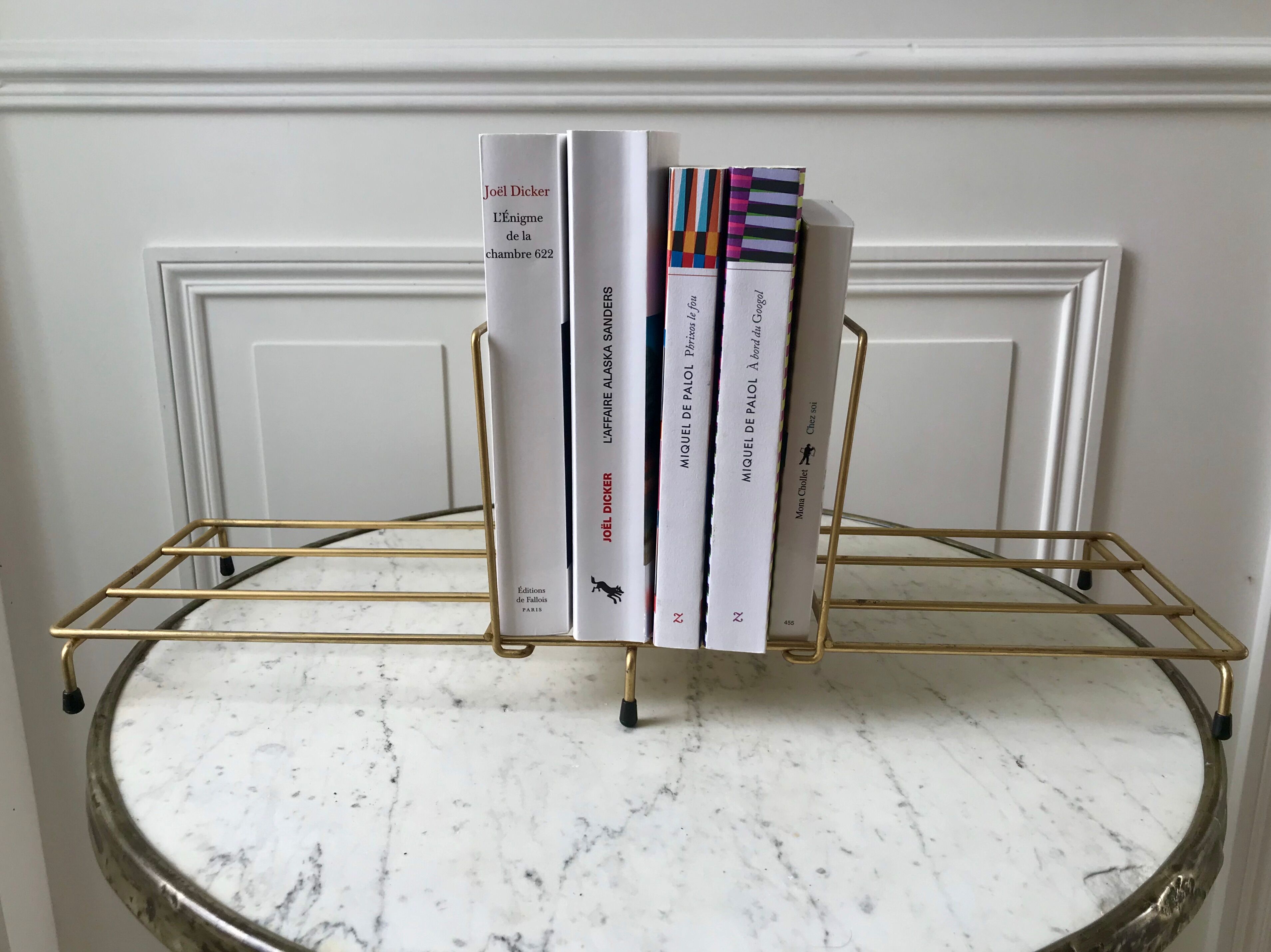 Magazine holder / bookend in modular brass years 50-60