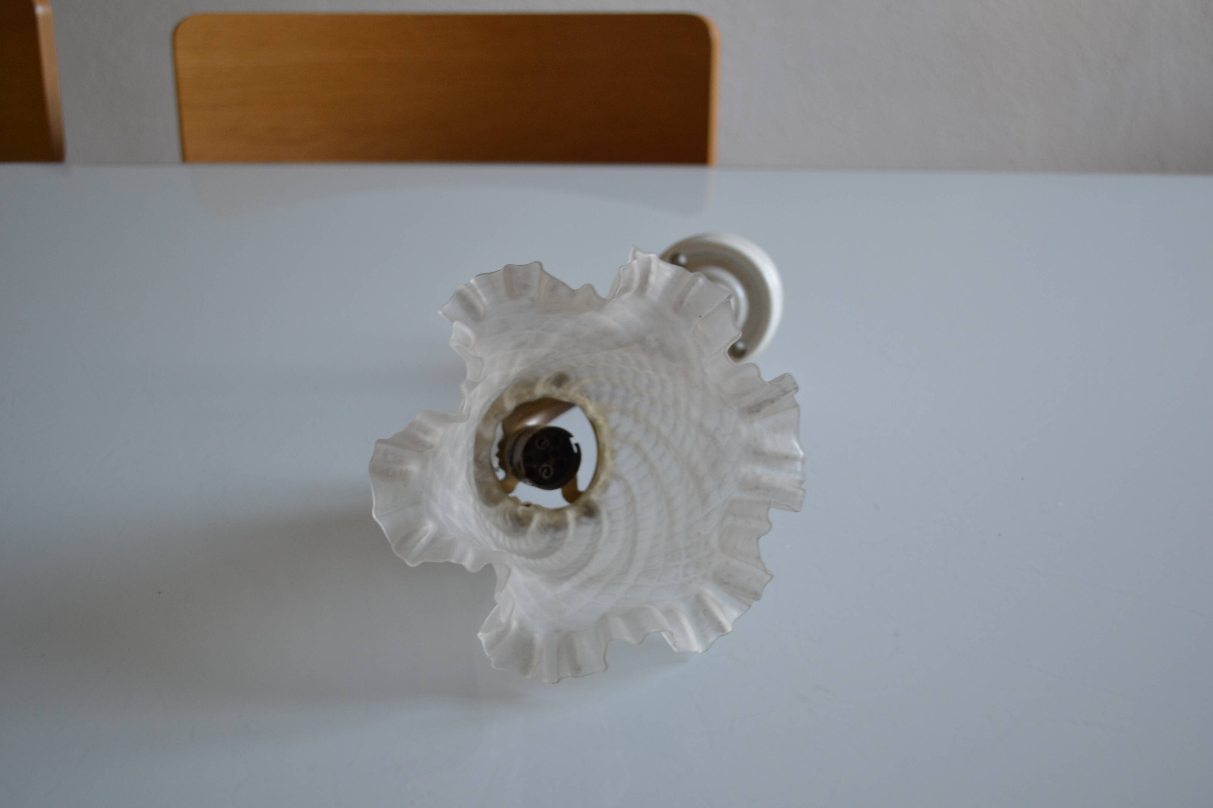 Swan neck wall lamp and its tulip, early 20th century.