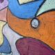 Abstract geometric coloured painting