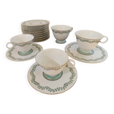 2 coffee cups, 2 tea cups and saucers