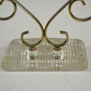 Brass Candelabra with Art Glass Base by Gunnar Ander for Ystad-Metall, Sweden, 1950s
