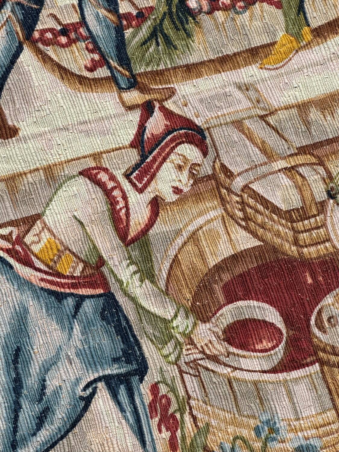 Tapisserie vintage sérigraphiée à la main "les vignerons"