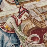 Tapisserie vintage sérigraphiée à la main "les vignerons"