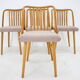Antonin Suman Set de 4 chaises de salle à manger en chêne, Tchécoslovaquie