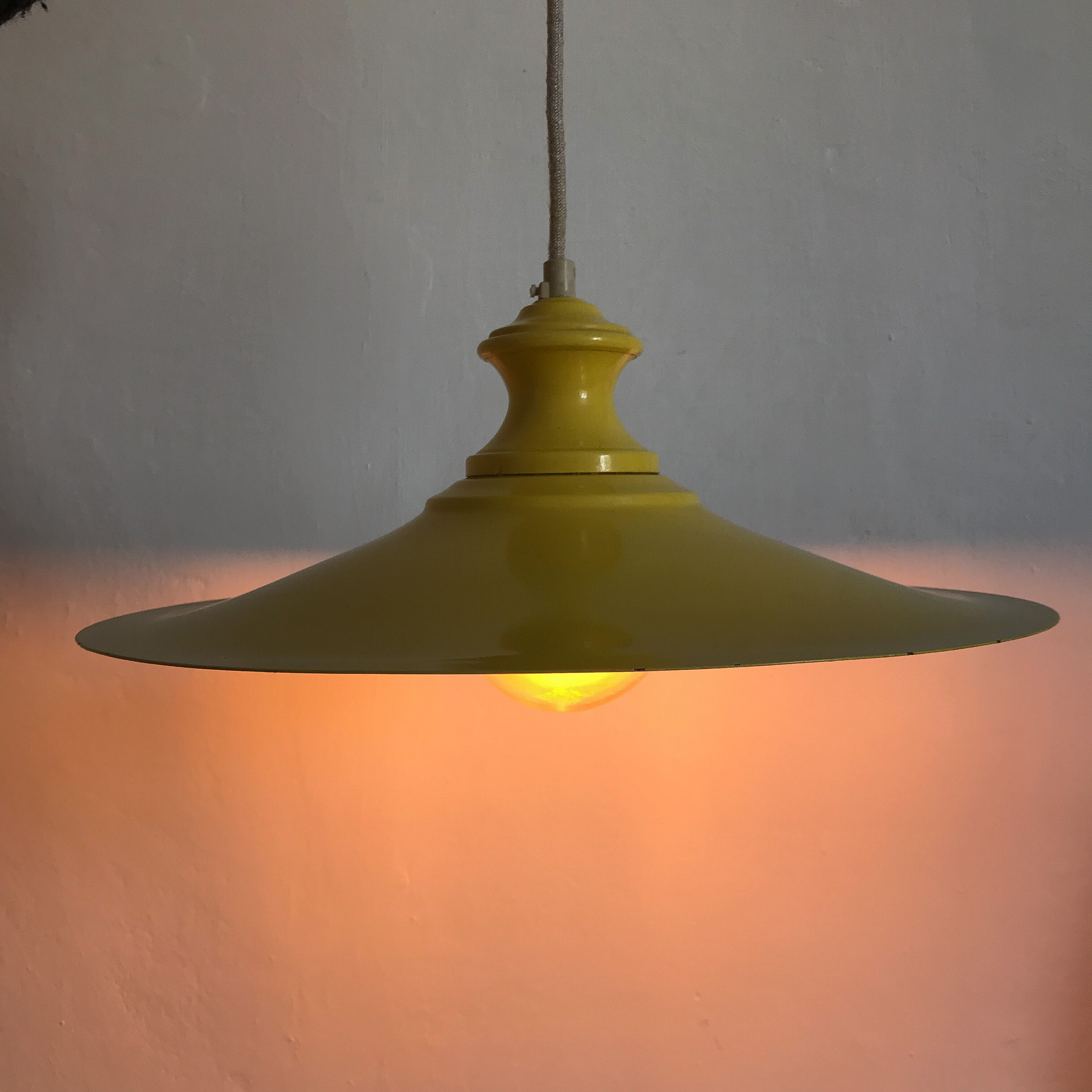 Vintage pendant lamp yellow metal
