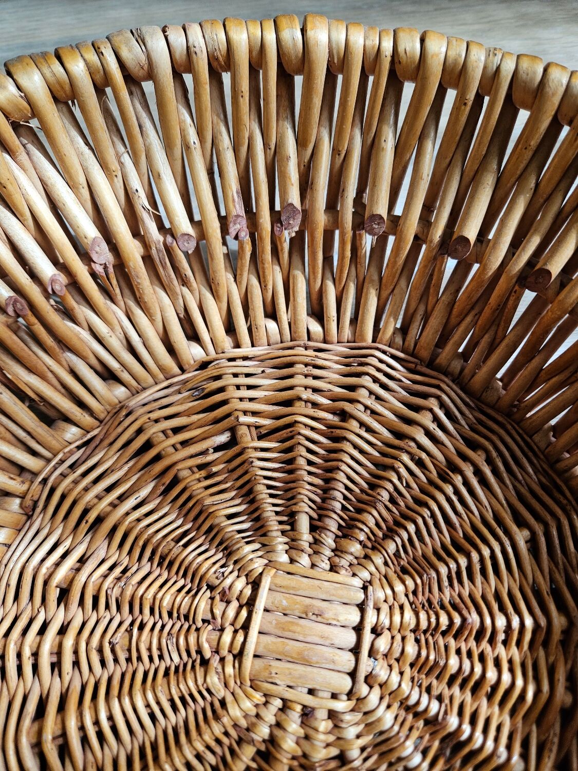 Wicker and rattan basket