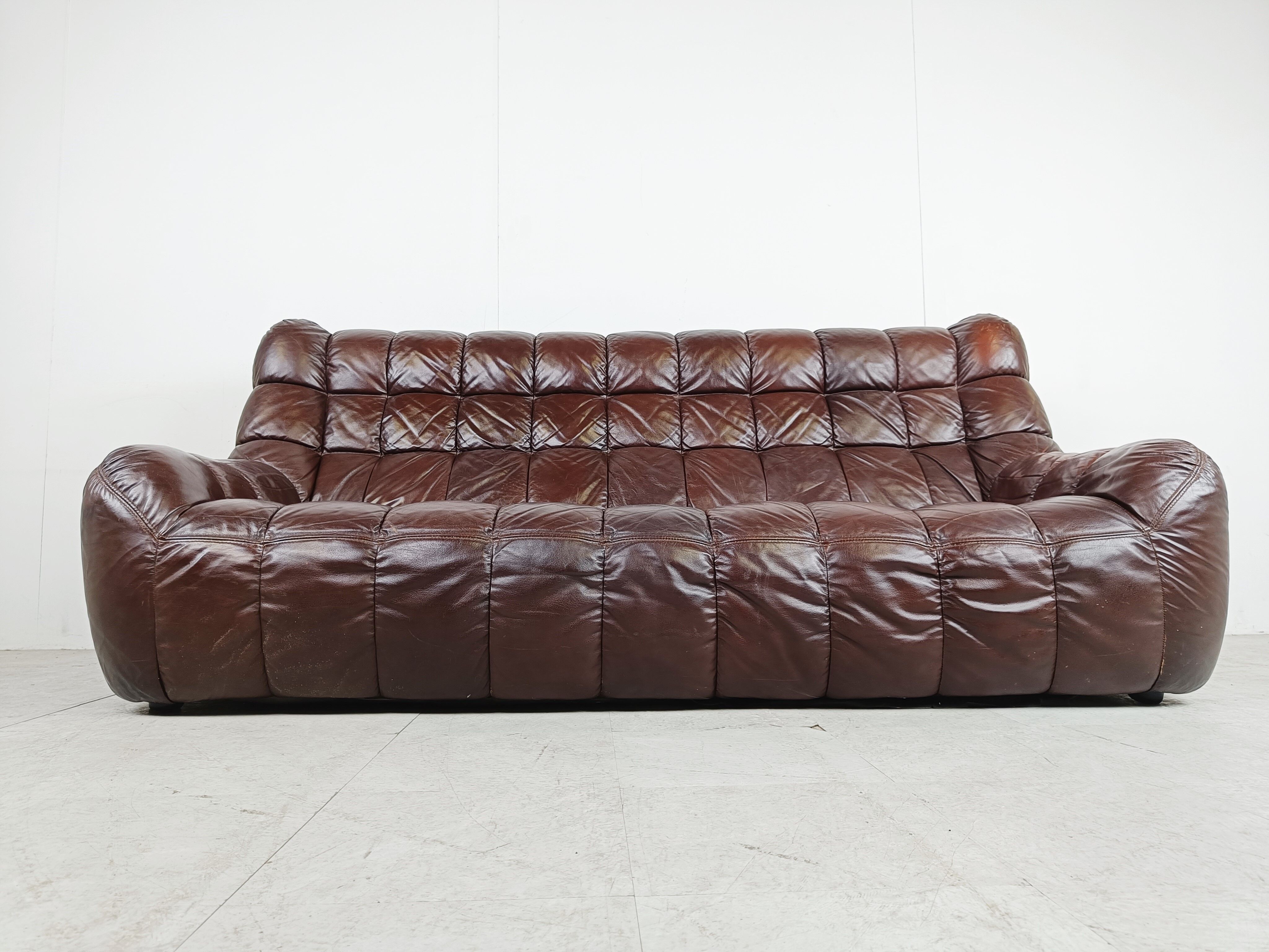 Vintage leather sofa 1970s