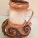 Vase en ceramique beige Fat Lava par Strehla West Germany vintage années 60-70
