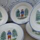6 flat plates faience St Clément rural décor character
