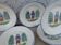 6 assiettes plates faience St Clément décor rural personnage