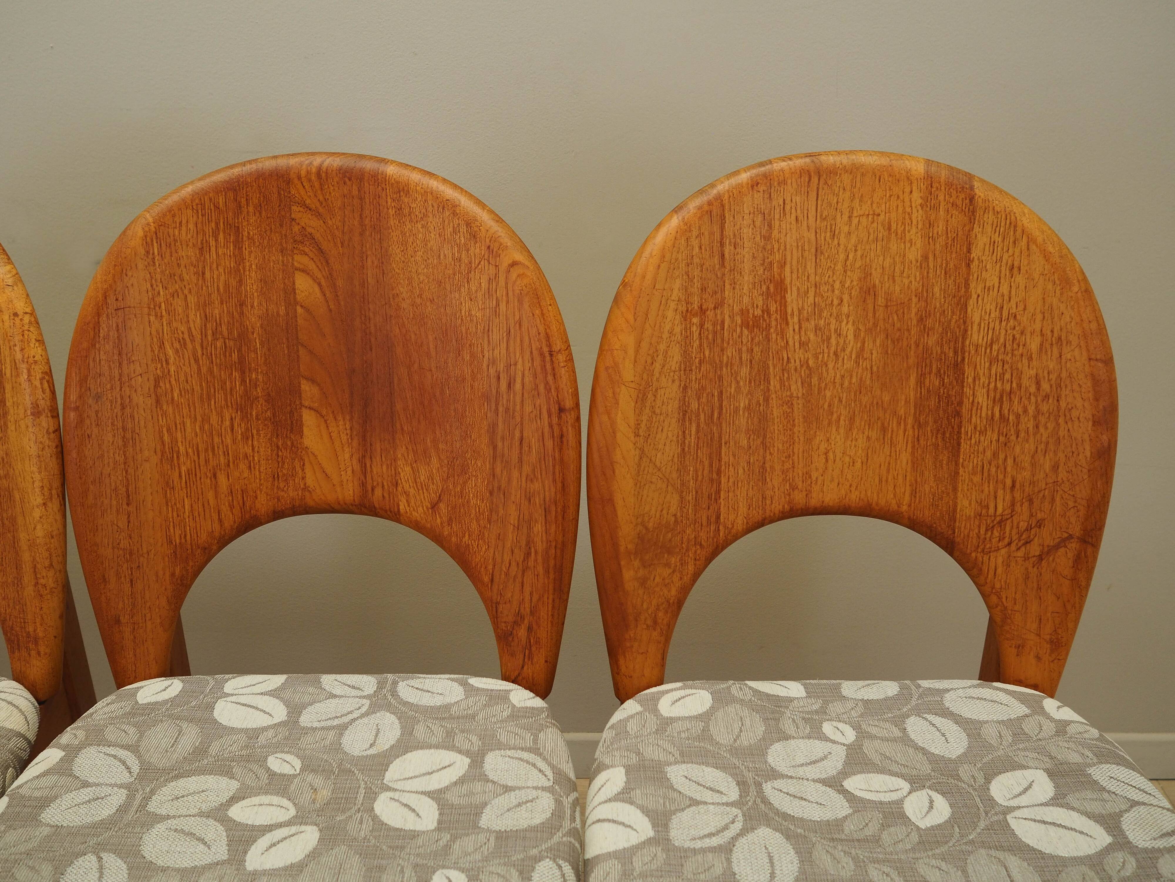 Set of four teak chairs, Danish design, 1960s, designer: Niels Koefoed, man