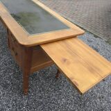 Solid cherry wood desk with leather top