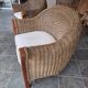 2 fauteuils contemporains en rotin