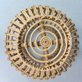 Pouf, jardinière, tabouret ou table d'appoint en rotin vintage des années 1960 par Dirk van Sliedrecht