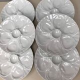 6 oyster plates white porcelain Pillivuyt