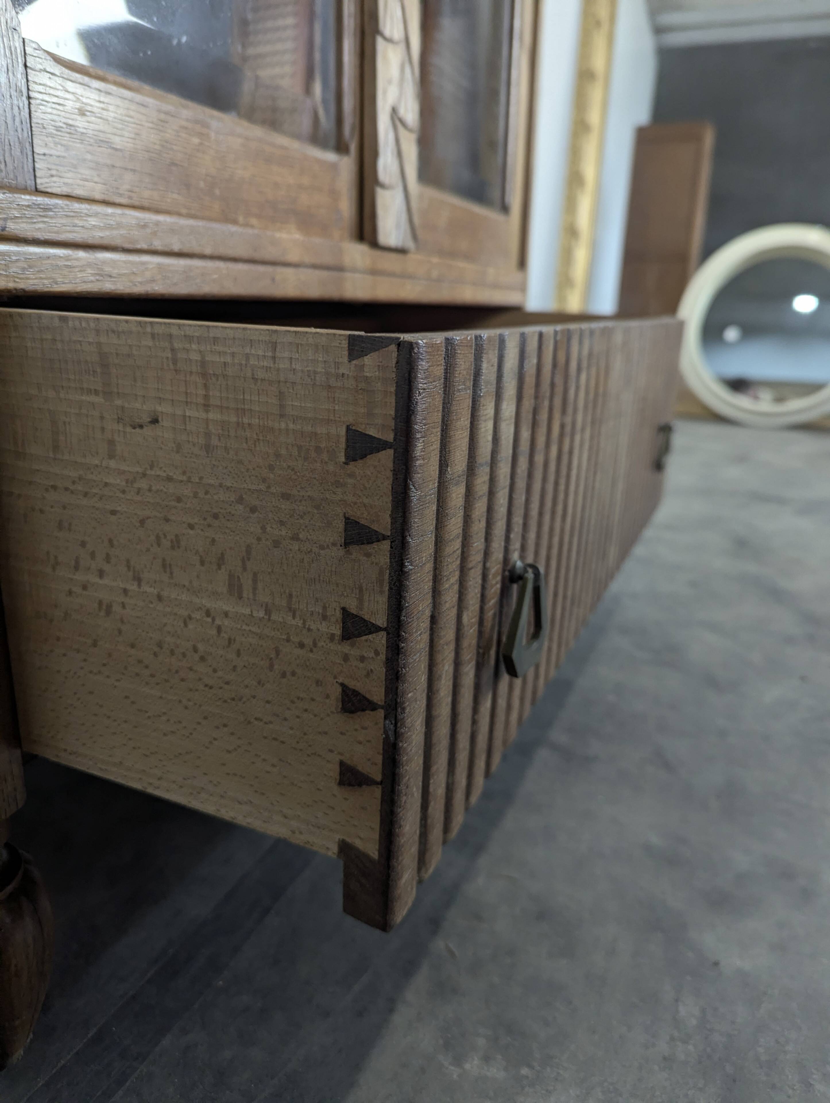 Art Deco style oak display cabinet