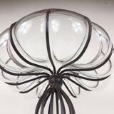 Vintage glass and metal vase, 1970s