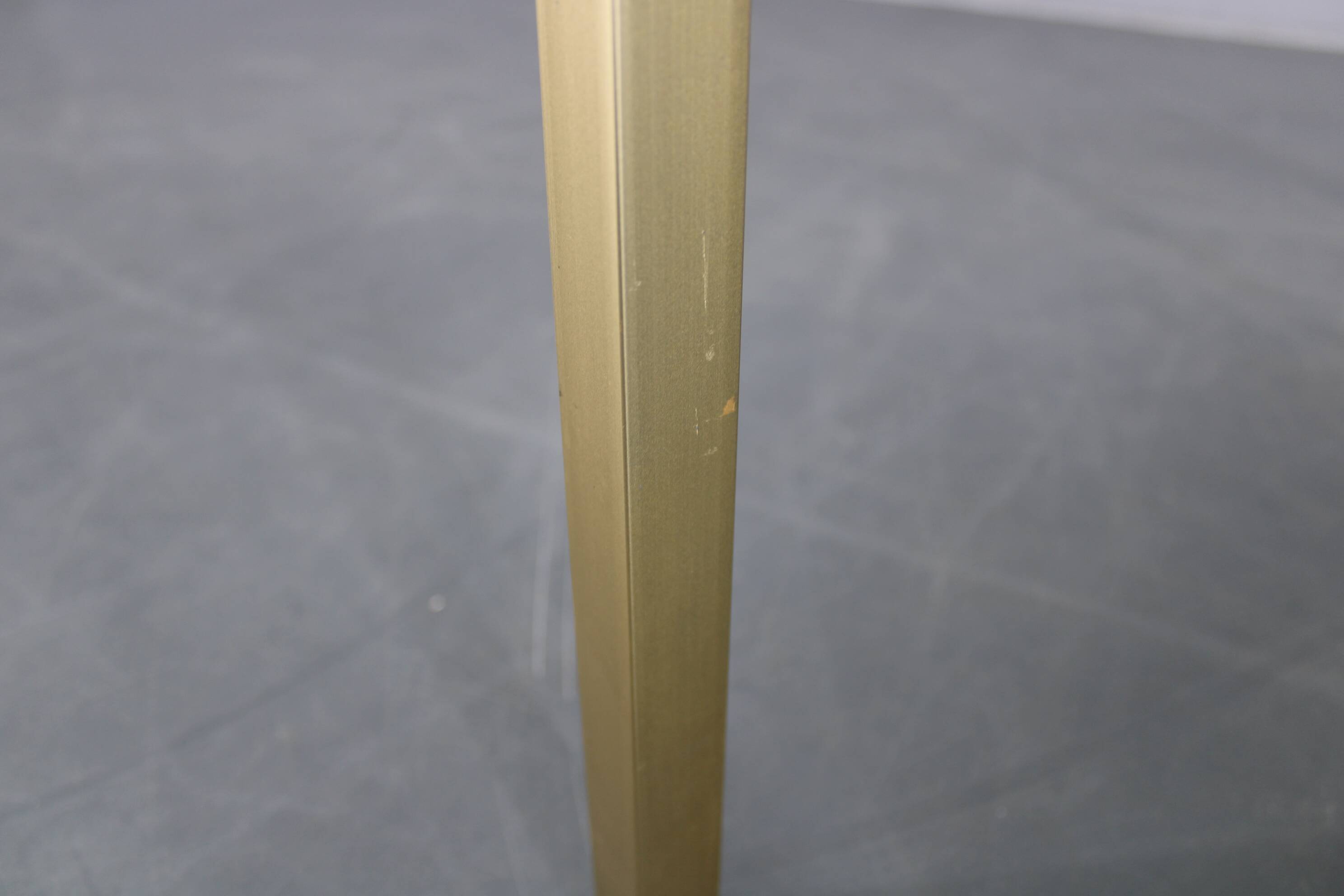 1970s Italian brass finish coffee table with smoked glass top