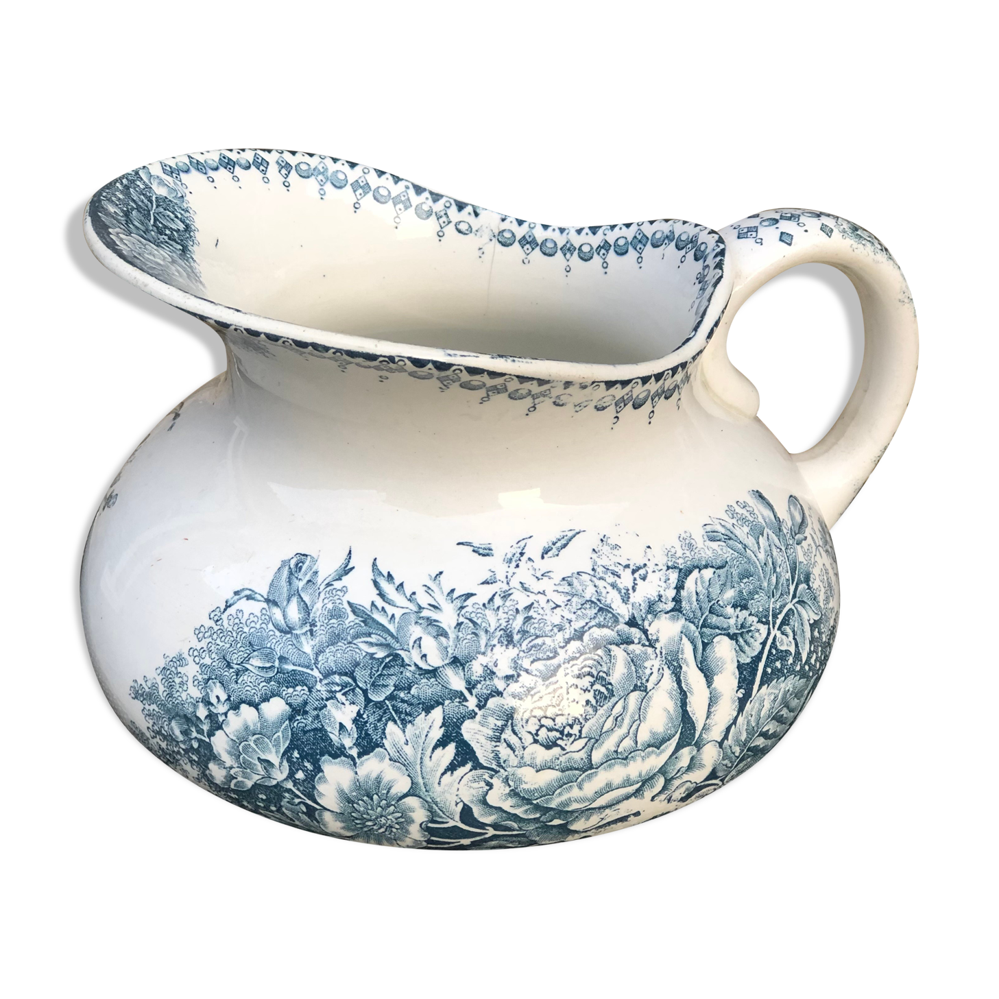 Bushy earthenware pitcher from Longwy model Jardinière