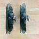 Pair of 70s smoked glass chrome wall lights