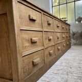 XL oak counter, trade furniture with multi-drawers