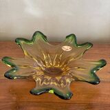 Coupe fleur, feuille en verre de murano