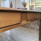 Grande table de ferme XL chêne « carrée » conférence 1950