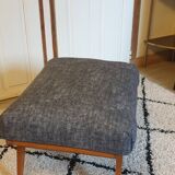 Pouf pieds compas gris banquette
