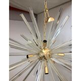 Transparent triedro murano glass sputnik chandelier