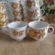 Set 11 coffee cups, sugar bowl and milk pitcher Wunsiedel Bavaria vintage
