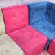 Modular vintage panoramic sofa 9 seats