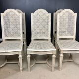 6 patinated Louis XVI style chairs