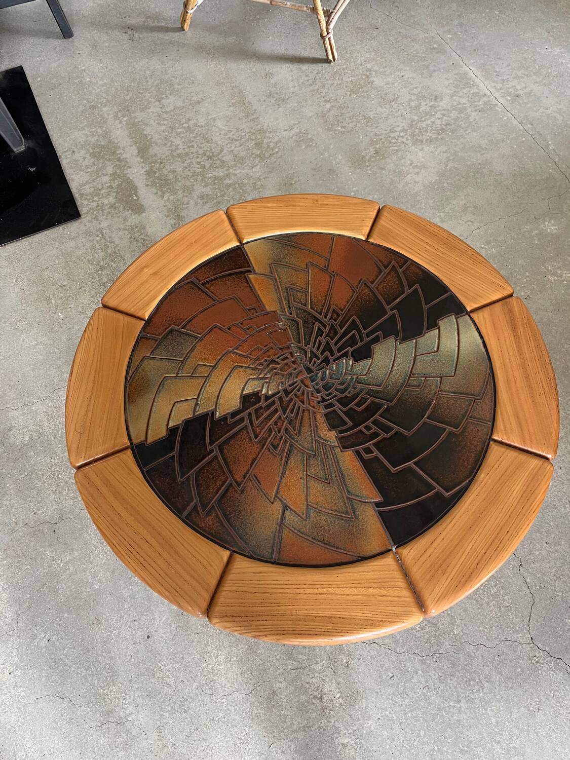 François Sénac solid elm coffee table