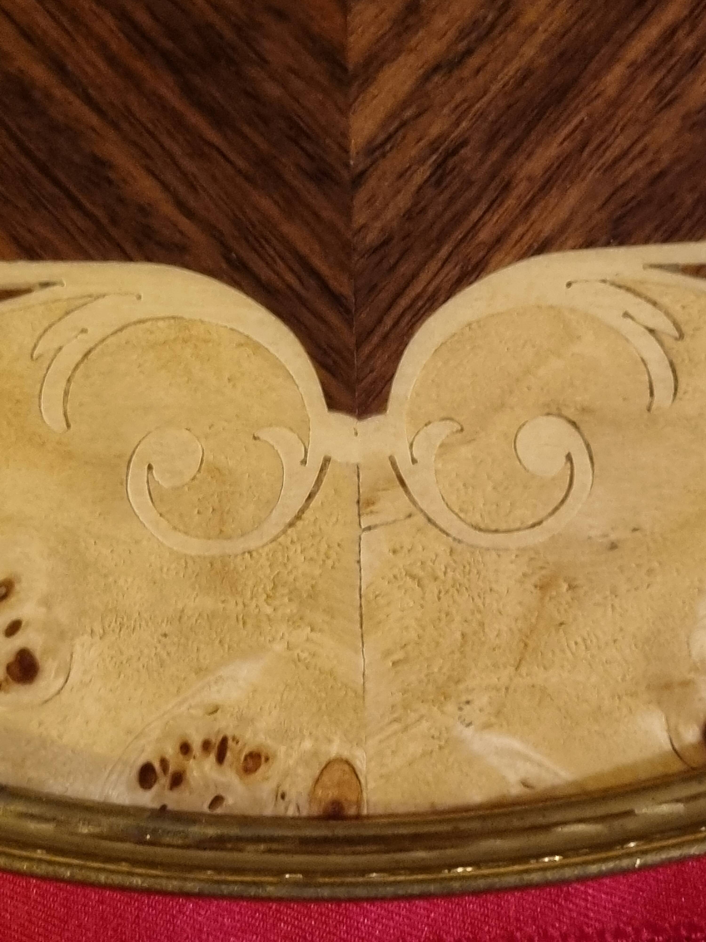 round service tray in Italian marquetry