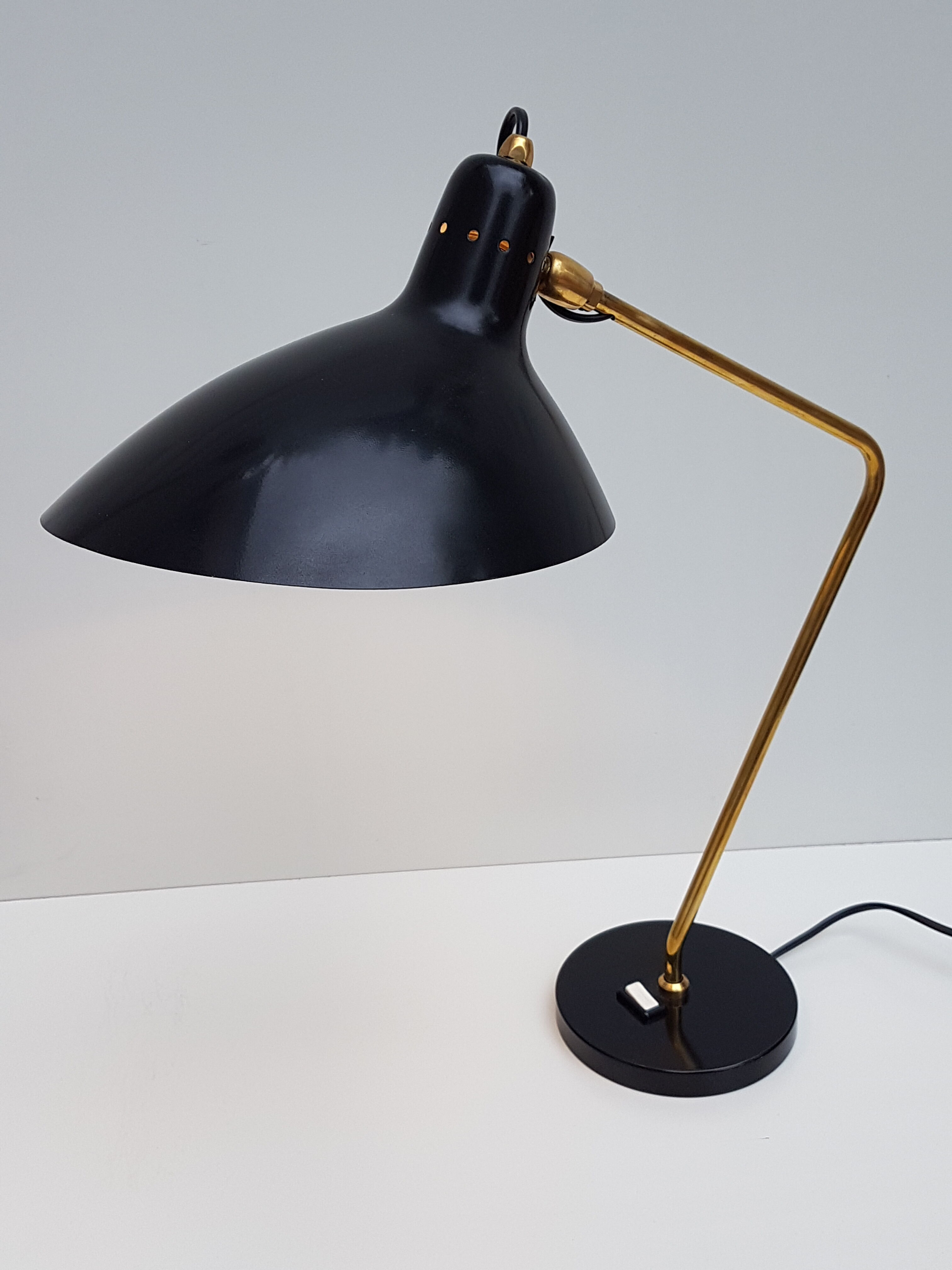 Black office vintage lamp by Jean Boris Lacroix - 1965