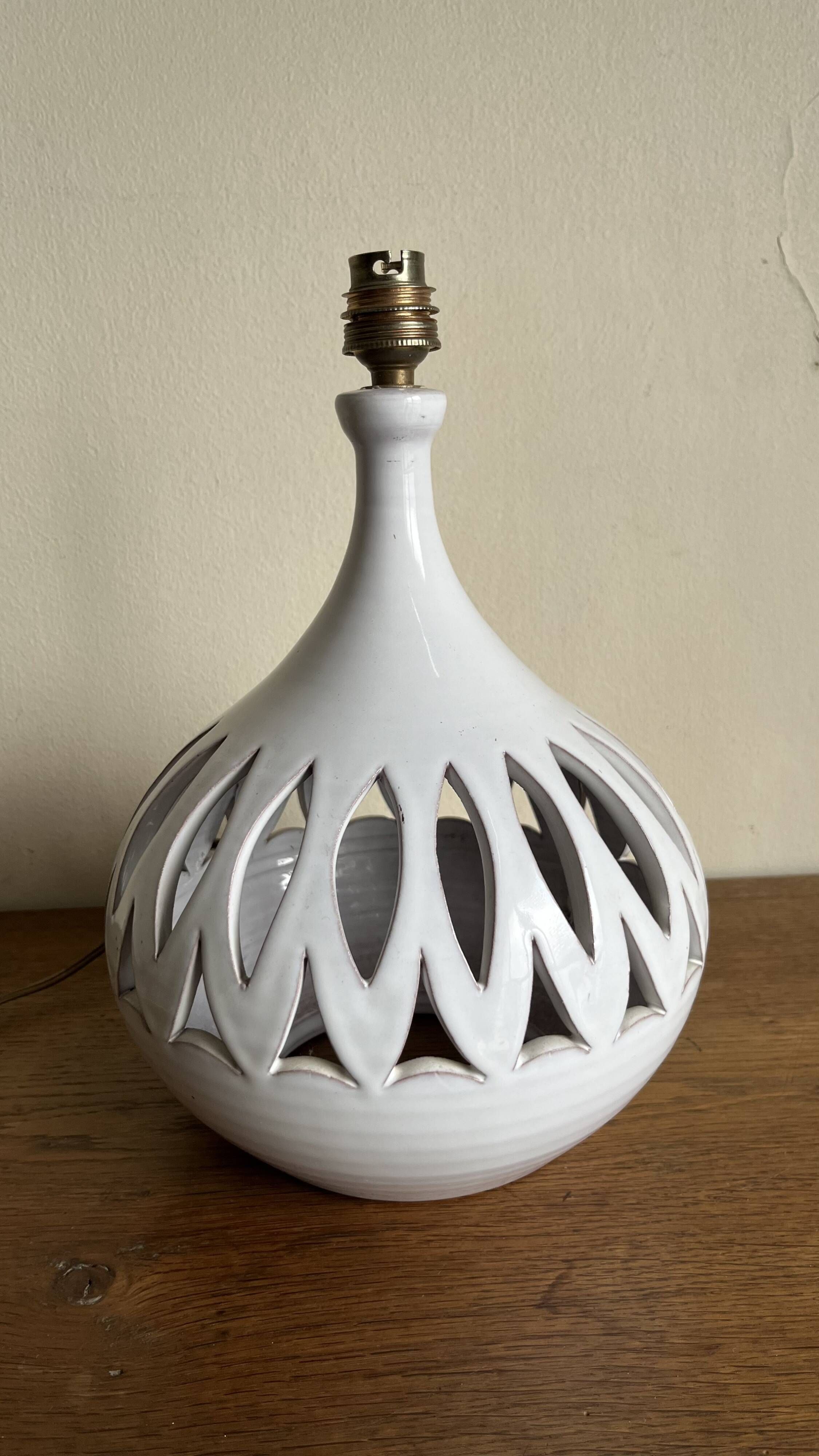 Glazed earth lamp 1960 by Pelletier