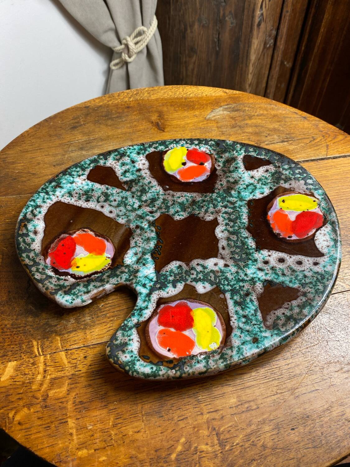 Paint palette-shaped tray, ceramic, Poet Laval