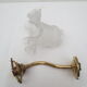 Old gooseneck wall lamp and frosted white glass tulip