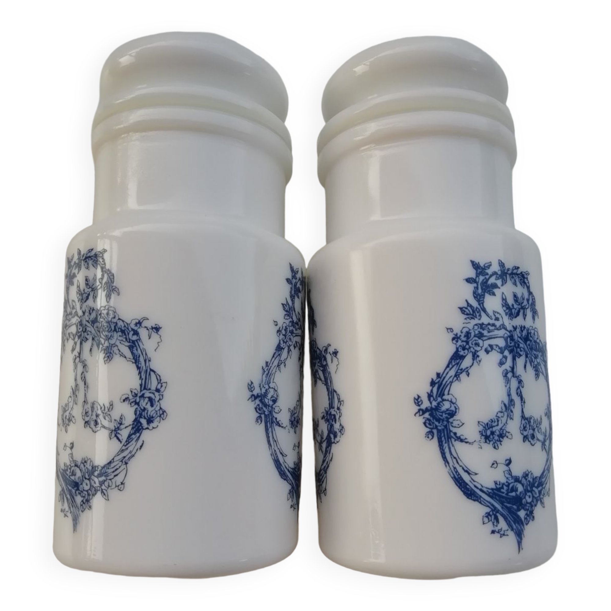 Pair of opaline jars