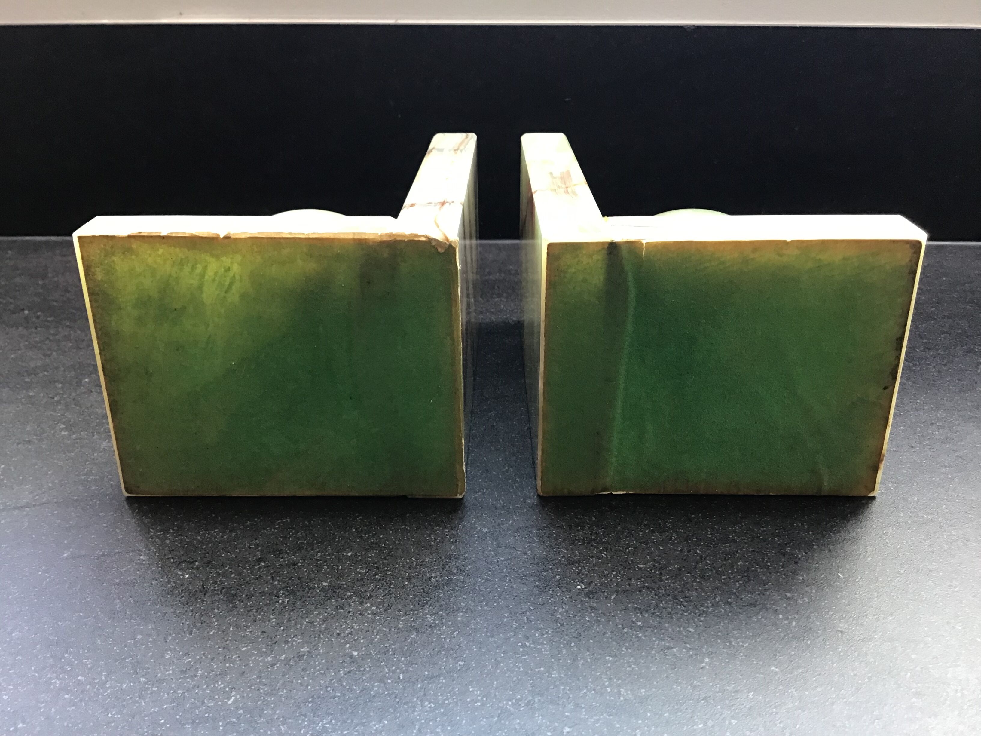 Pair of Art Deco style onyx bookends
