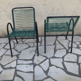 Paire de fauteuils scoubidou