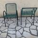 Pair of scoubidou armchairs