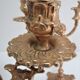 Pair of vintage golden brass cherub candlesticks