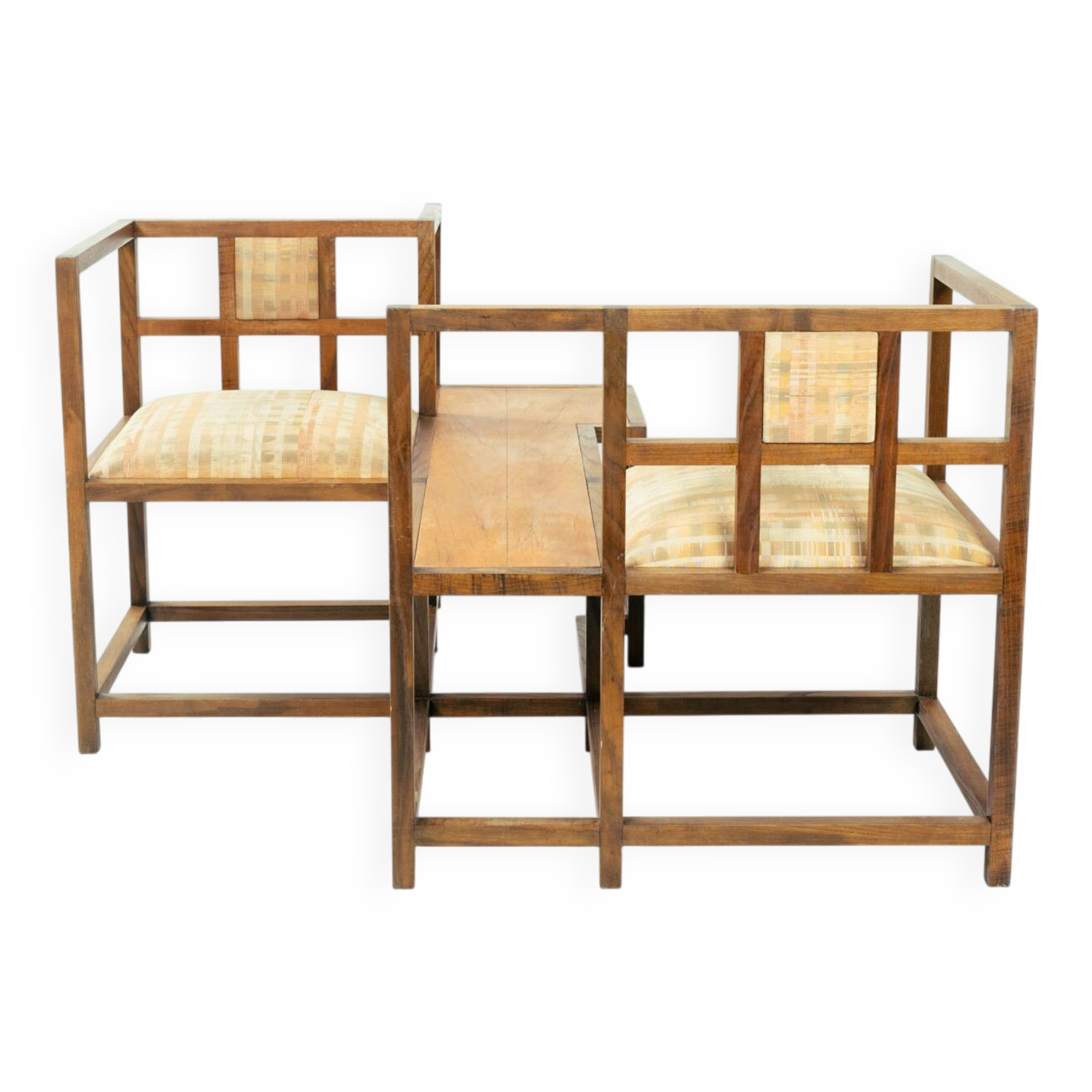 tete a tete conversation sofa bench inspired by Rennie Mackingtosh