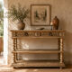 Console chêne brut massif décor végétal sculpté fin XIXe