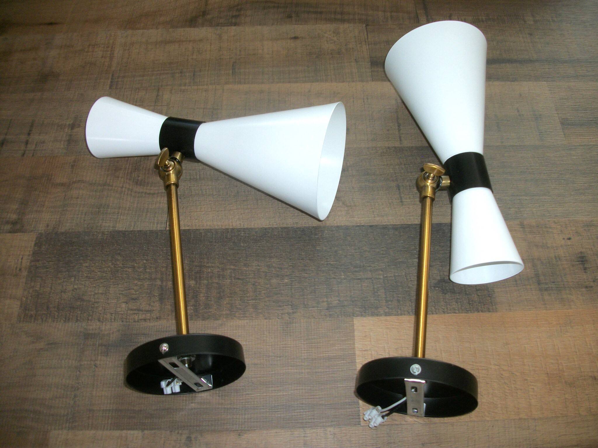 Pair of metal wall lights