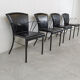 Vintage black leather dining chairs by Arrben, 1980s