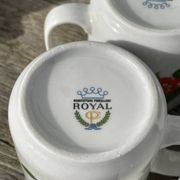 12 porcelain coffee cups with flowers, 1960s-1970s