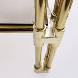 double-plated square tray in smoked glass and gilded brass structure from the late 1970s